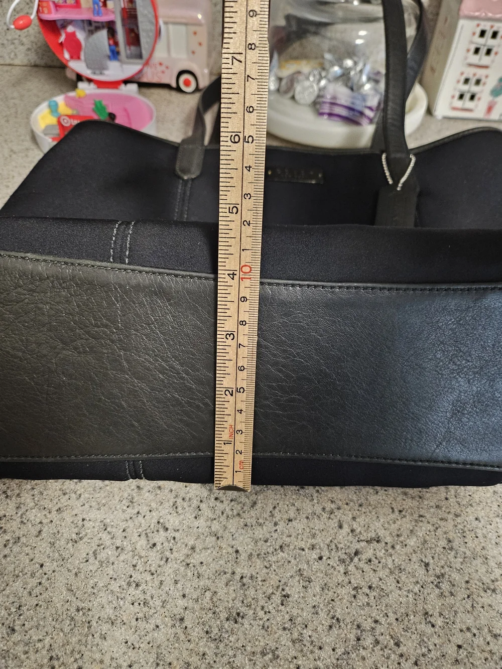 Coach Black Tote Bag with Leather Trim Vitage
